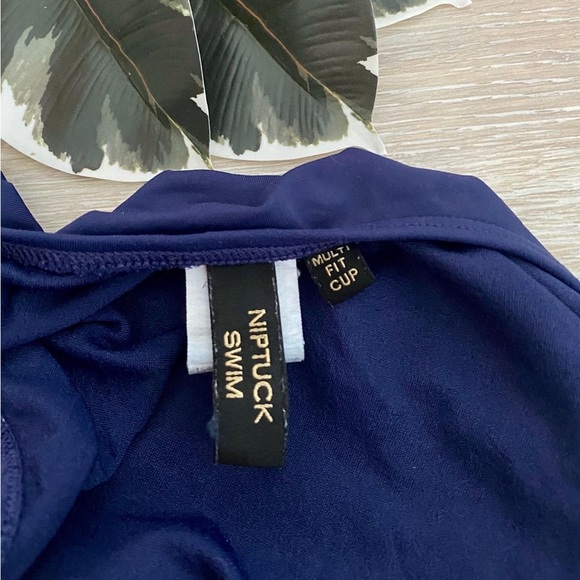 Navy Blue & Gold Niptuck Swim Brand One Piece Swimsuit - Picture 7 of 8
